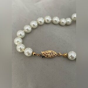 Vintage Pearl Beaded Necklace with Gold Clasp